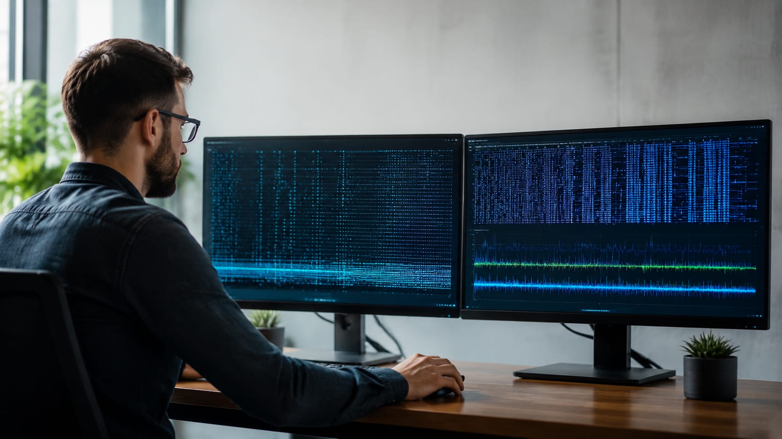 Split-screen debugging view with kernel logs and packet capture tools for eBPF troubleshooting