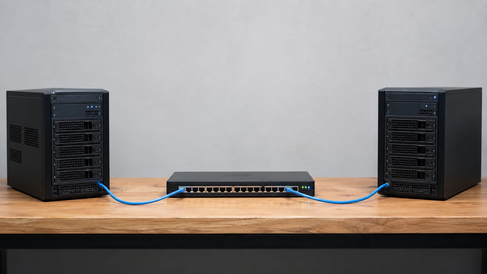 Two Linux servers connected across a network rack, illustrating a tested WireGuard tunnel